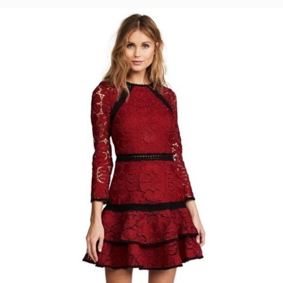 Alexis kharis black and red lace dress Large - Picture 1 of 10